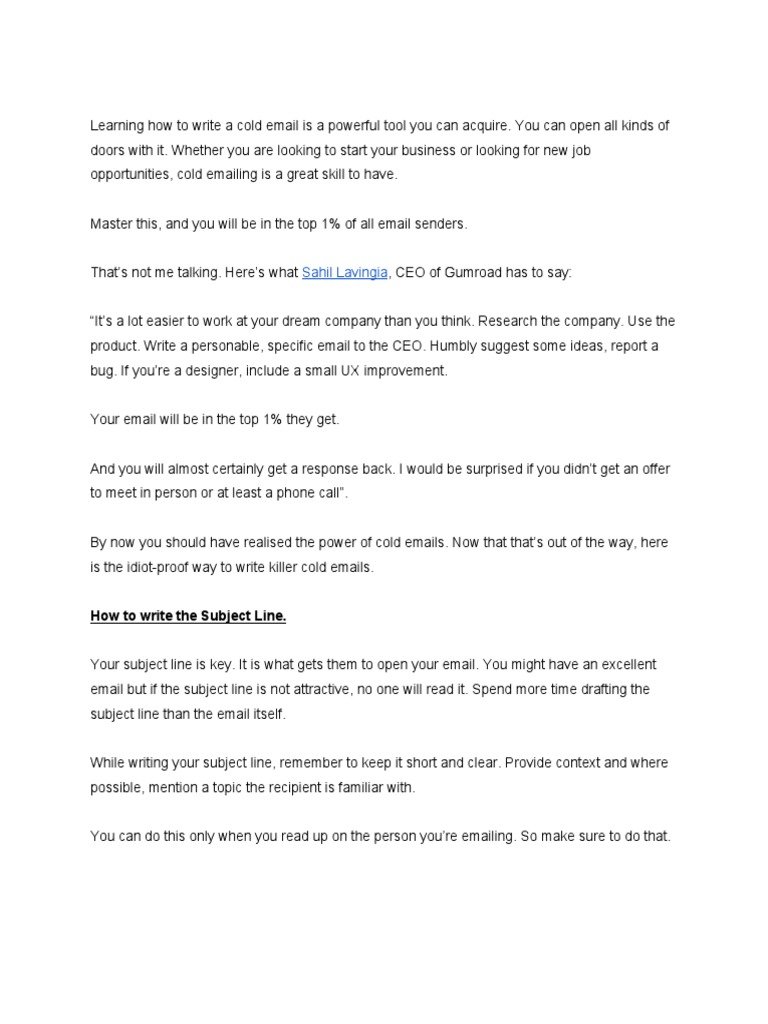How to Write a Cold Email That Actually Gets a Response from CEOs
