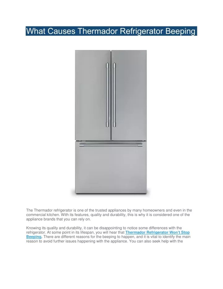 Refrigerator Beeping Noise: Common Causes and Easy Home Fixes