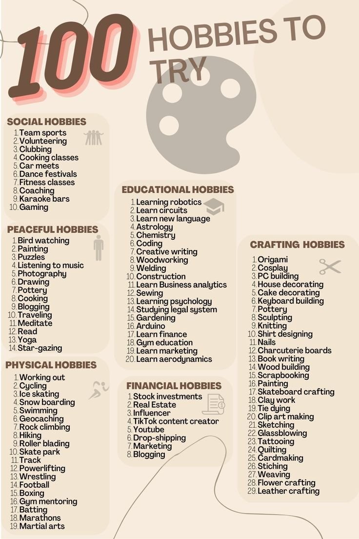 10 Creative Hobbies You Can Start Today with Zero Experience